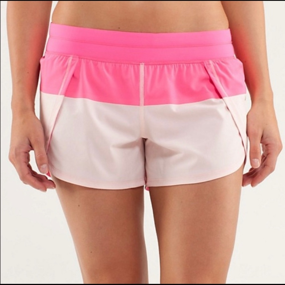Lululemon Run Breeze Hot Pink/Light Pink Shorts